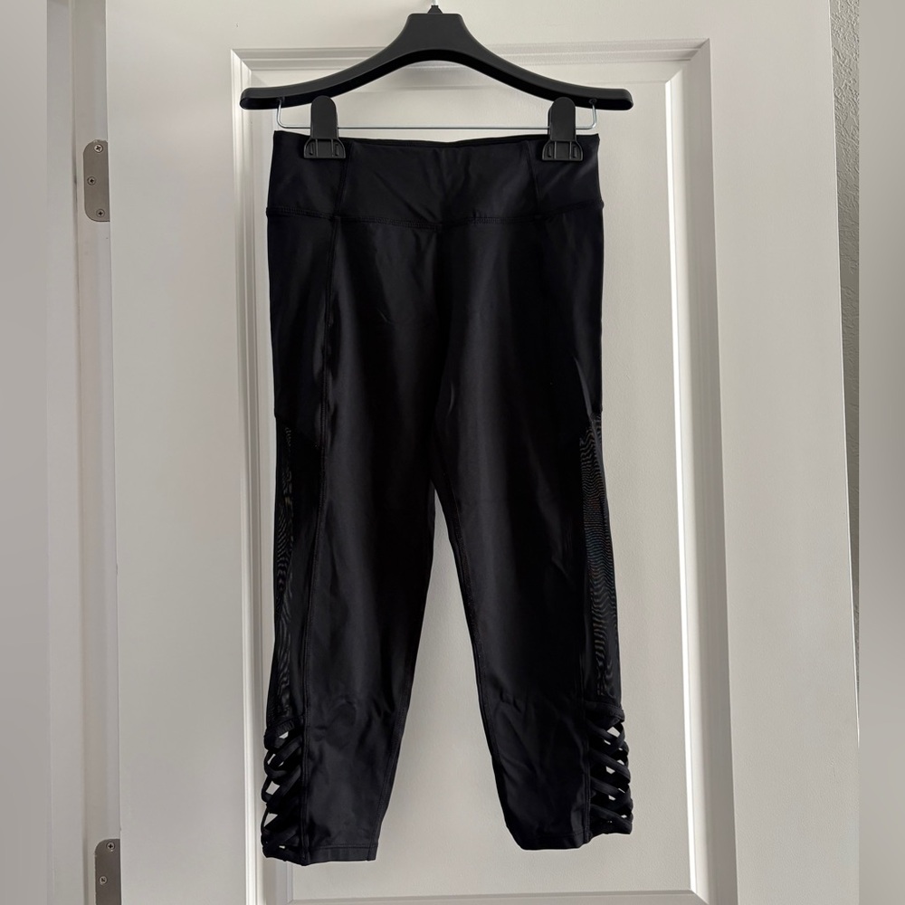 Betsey Johnson size S black workout pants mesh sides